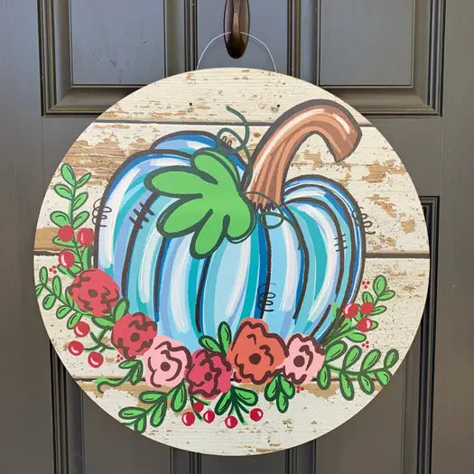 Blue Pumpkin Door Hanger
