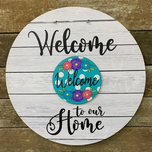 Floral Welcome Door Hanger Insert