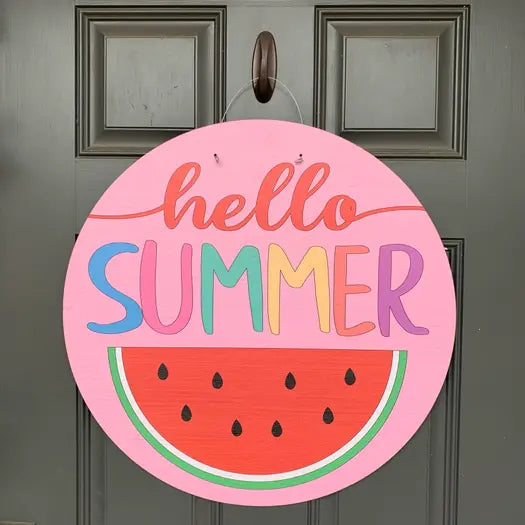 Hello Summer Watermelon Door Hanger