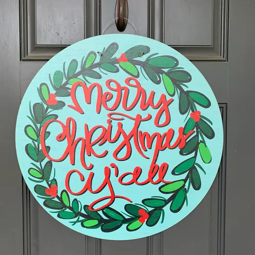 Merry Christmas Y'all Door Hanger