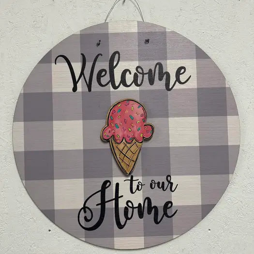 Pink Ice Cream Door Hanger Insert