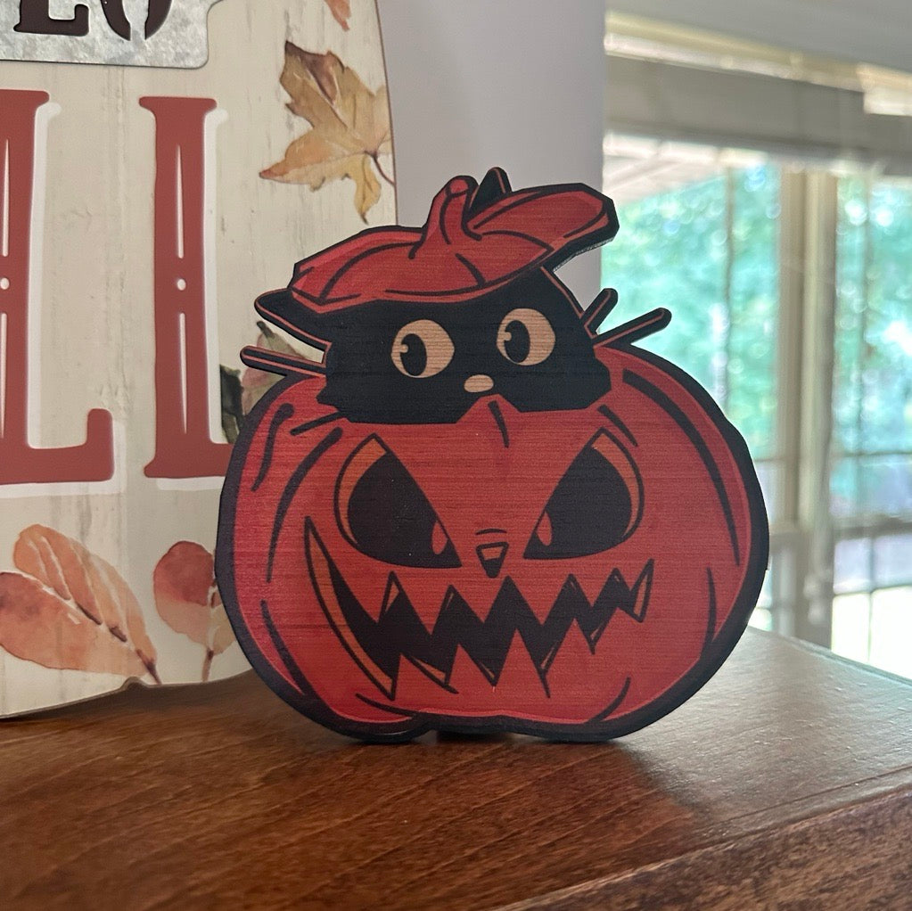 Cat in Pumpkin 2 Table Topper