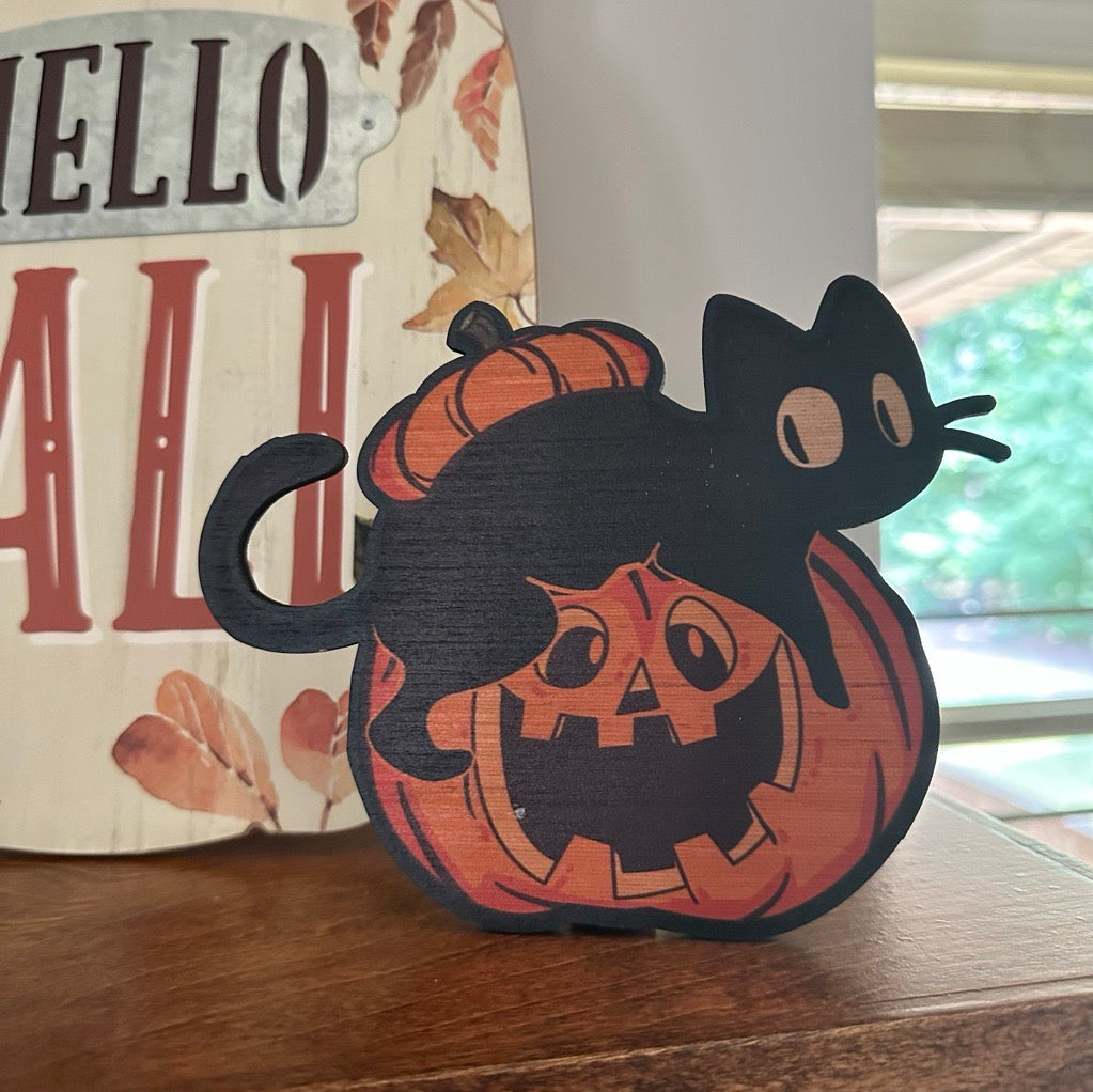 Cat in Pumpkin 3 Table Topper