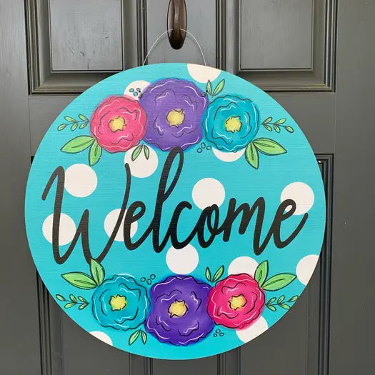 Floral Welcome Door Hanger