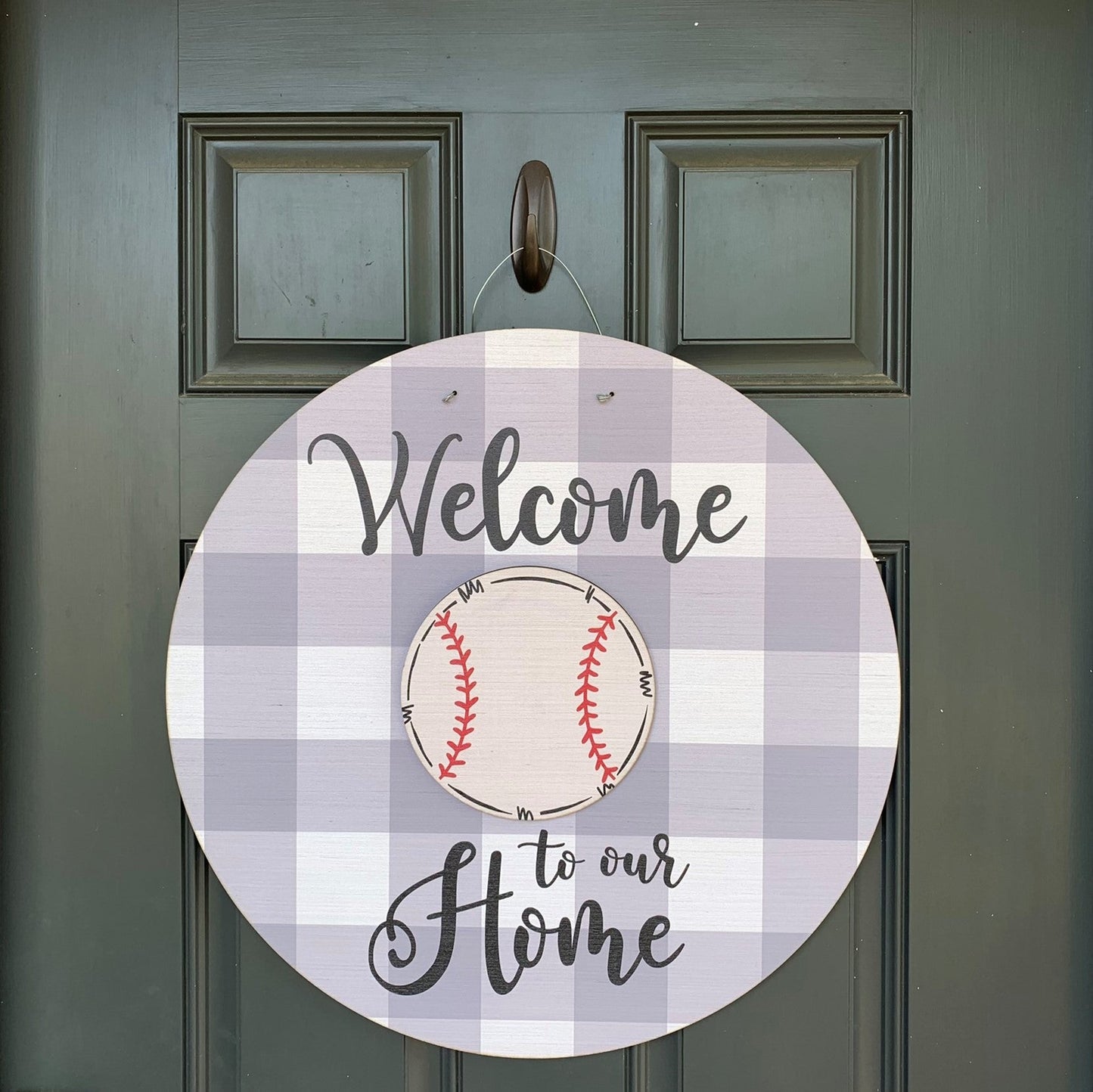Gray Plaid Interchangeable Door Hanger