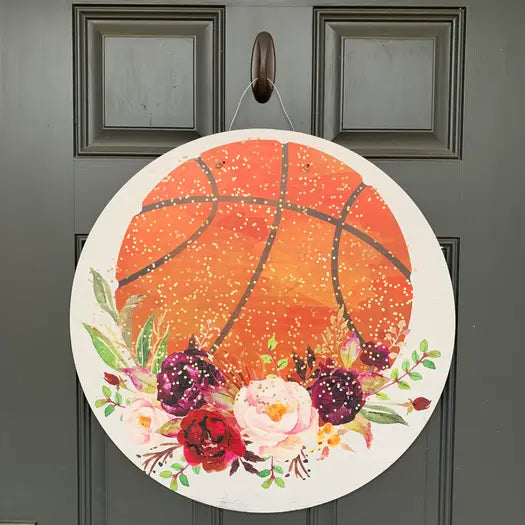 Basketball Floral Door Hanger