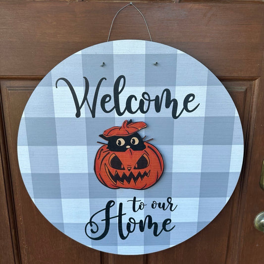 Jack O' Lantern Cat Door Hanger Insert