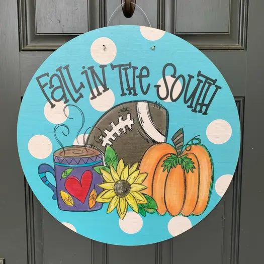 Fall in the South Door Hanger