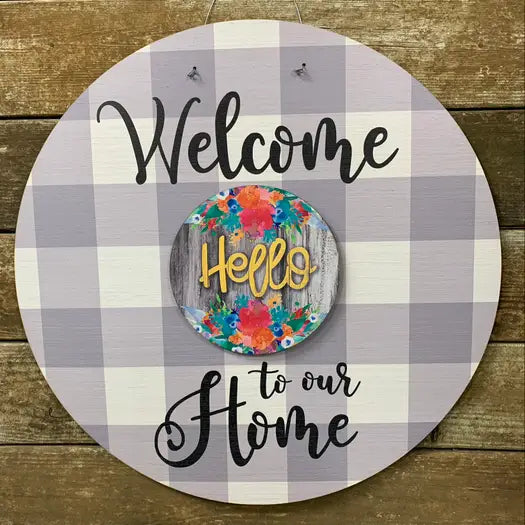 Floral Hello Door Hanger Insert