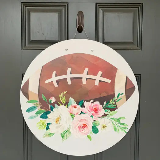 Football Floral Door Hanger
