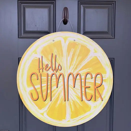 Hello Summer Lemon Door Hanger