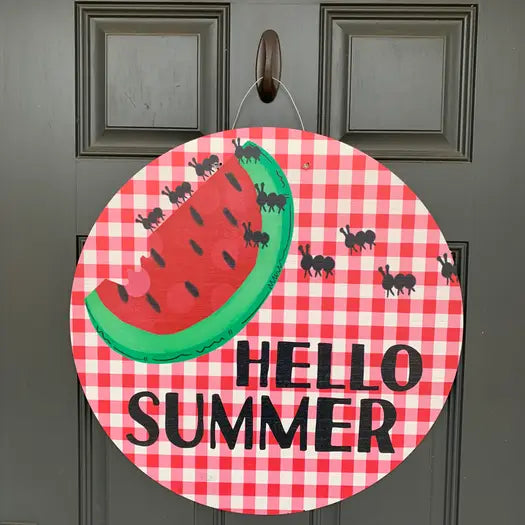 Watermelon picnic - Hello Summer Door Hanger