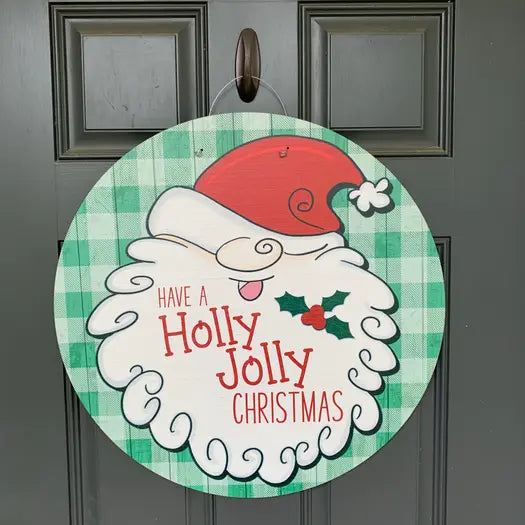 Holly Jolly Santa Door Hanger