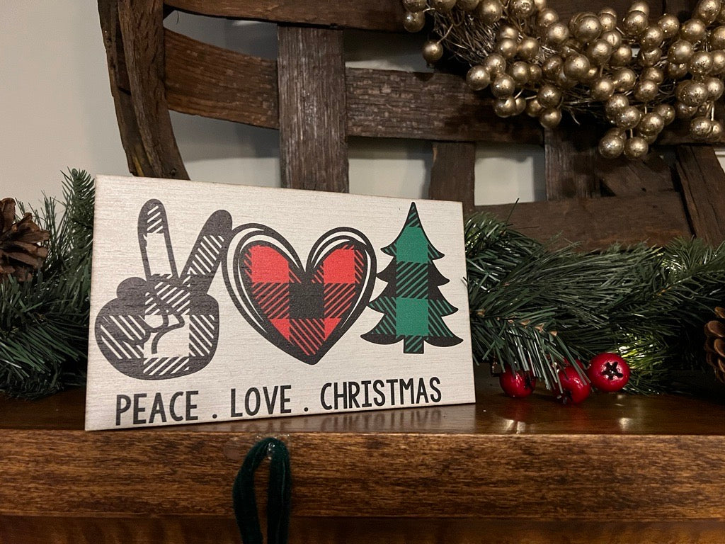Peace, Love, Christmas Table Topper