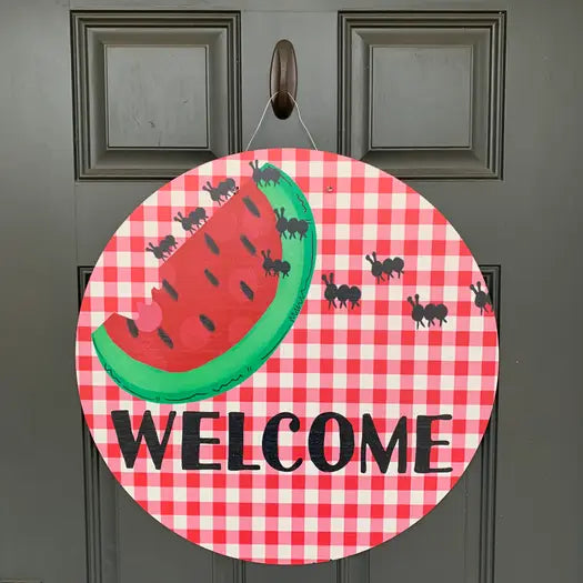 Watermelon picnic - Welcome Door Hanger