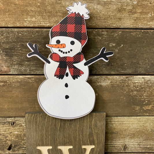 Plaid Snowman Topper